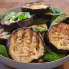 Grilled Coriander Mint Eggplant Rounds