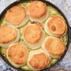 Chicken Pot Pie Topped with Biscuits