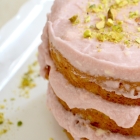 Pistachio Cake with Rosewater Buttercream Frosting