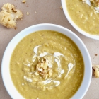 Roasted Cauliflower and Green Pea Soup