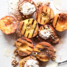 Grilled Peaches and Cream with Orange Blossom Syrup