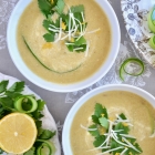 Garlicky Roasted Asparagus & Tahini Soup